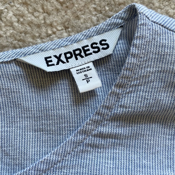Express Blue And White Striped Bell Sleeve Blouse- Size S - Picture 10 of 14